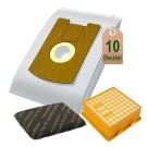 10 Vlies Staubsaugerbeutel 2 Filter geeignet für Vorwerk Tiger 260