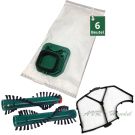 6 Staubsaugerbeutel Filter Bürsten passend für Vorwerk Kobold VK 140 150 EB 360
