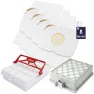 8 Vlies Staubsaugerbeutel Beutel Staubcontainer + 1 Hepa + 1 Hepa Carbon Filter passend fÃ¼r Lux Intelligence Staubsauger