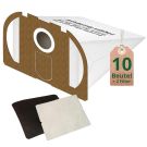 10 Staubsaugerbeutel Filtertüten geeignet für Vorwerk Tiger 250 251 und 252 - weiß