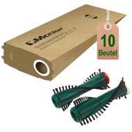 10 Staubsaugerbeutel Filtertüten + BÜRSTEN ET340 für Vorwerk Kobold VK 118 - 122