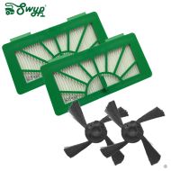 2 HEPA Allergie Filter und 2 Seitenbürsten passend für Vorwerk Kobold VR100 und  Neato XV Serie