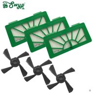 3 HEPA Allergie Filter und 3 Seitenbürsten passend für Vorwerk Kobold VR100 und  Neato XV Serie
